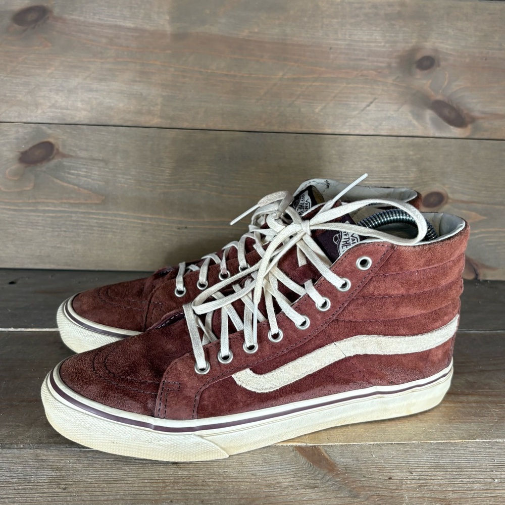 vans SK8 HI womens size 8 shoes maroon athletic skate sneakers